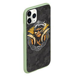 Чехол iPhone 11 Pro матовый Камуфляжная обезьяна, цвет: 3D-салатовый — фото 2