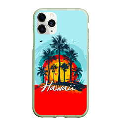 Чехол iPhone 11 Pro матовый HAWAII 6, цвет: 3D-салатовый
