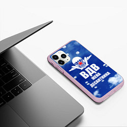 Чехол iPhone 11 Pro матовый ВДВ - жена десантника, цвет: 3D-розовый — фото 2