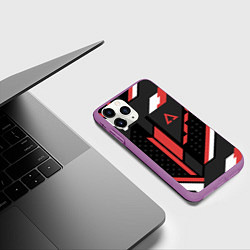 Чехол iPhone 11 Pro матовый CS:GO Cyrex Pattern, цвет: 3D-фиолетовый — фото 2