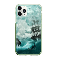 Чехол iPhone 11 Pro матовый Море, цвет: 3D-салатовый