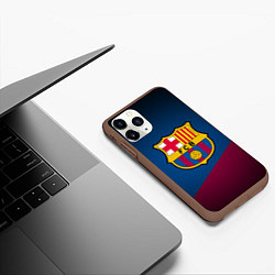Чехол iPhone 11 Pro матовый FCB Barcelona, цвет: 3D-коричневый — фото 2