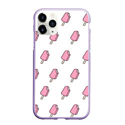 Чехол iPhone 11 Pro матовый Мороженое розовое