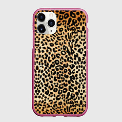 Чехол iPhone 11 Pro матовый Гепард (шкура), цвет: 3D-малиновый