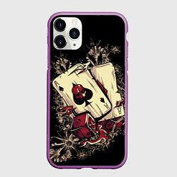 Чехол iPhone 11 Pro матовый Карты дьявола, цвет: 3D-фиолетовый