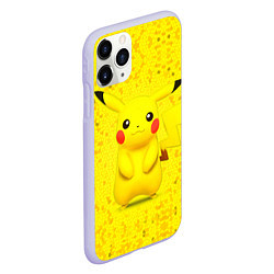 Чехол iPhone 11 Pro матовый Pikachu, цвет: 3D-светло-сиреневый — фото 2
