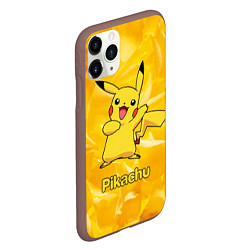 Чехол iPhone 11 Pro матовый Pikachu, цвет: 3D-коричневый — фото 2