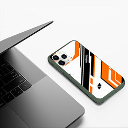 Чехол iPhone 11 Pro матовый CS:GO Asiimov P90 Style, цвет: 3D-темно-зеленый — фото 2