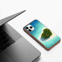 Чехол iPhone 11 Pro матовый Остров, цвет: 3D-коричневый — фото 2
