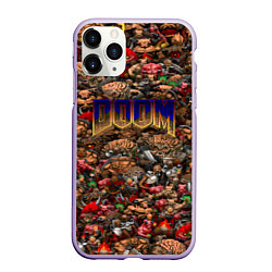 Чехол iPhone 11 Pro матовый DOOM: Pixel Monsters