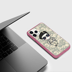Чехол iPhone 11 Pro матовый Song Joong Ki: Camo, цвет: 3D-малиновый — фото 2