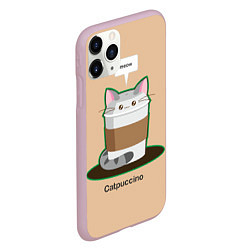 Чехол iPhone 11 Pro матовый Catpuccino, цвет: 3D-розовый — фото 2