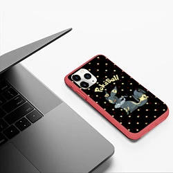 Чехол iPhone 11 Pro матовый Pokeball, цвет: 3D-красный — фото 2
