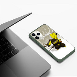 Чехол iPhone 11 Pro матовый Pikachu, цвет: 3D-темно-зеленый — фото 2