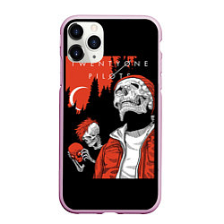 Чехол iPhone 11 Pro матовый Twenty one pilots: Skulls, цвет: 3D-розовый