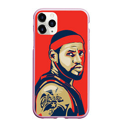 Чехол iPhone 11 Pro матовый LeBron James, цвет: 3D-розовый