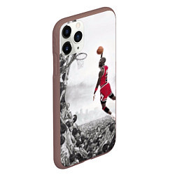 Чехол iPhone 11 Pro матовый Michael Jordan NBA, цвет: 3D-коричневый — фото 2