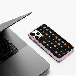 Чехол iPhone 11 Pro матовый One Piece. Pixel art pattern, цвет: 3D-розовый — фото 2