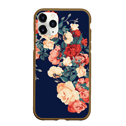 Чехол iPhone 11 Pro матовый Fashion flowers