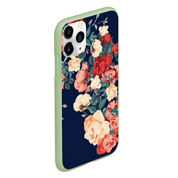 Чехол iPhone 11 Pro матовый Fashion flowers, цвет: 3D-салатовый — фото 2