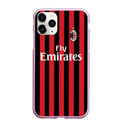 Чехол iPhone 11 Pro матовый Milan FC: Fly Emirates, цвет: 3D-розовый