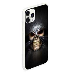 Чехол iPhone 11 Pro матовый Скелет в маске, цвет: 3D-белый — фото 2