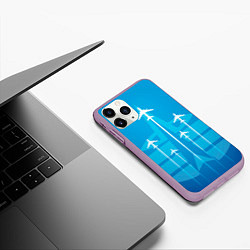 Чехол iPhone 11 Pro матовый Космические войска, цвет: 3D-сиреневый — фото 2