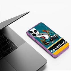 Чехол iPhone 11 Pro матовый San Jose Sharks, цвет: 3D-фиолетовый — фото 2