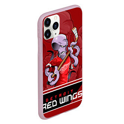 Чехол iPhone 11 Pro матовый Detroit Red Wings, цвет: 3D-розовый — фото 2