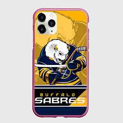 Чехол iPhone 11 Pro матовый Buffalo Sabres, цвет: 3D-малиновый