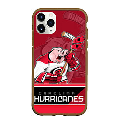 Чехол iPhone 11 Pro матовый Carolina Hurricanes, цвет: 3D-коричневый