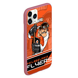 Чехол iPhone 11 Pro матовый Philadelphia Flyers, цвет: 3D-малиновый — фото 2
