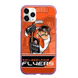 Чехол iPhone 11 Pro матовый Philadelphia Flyers, цвет: 3D-фиолетовый