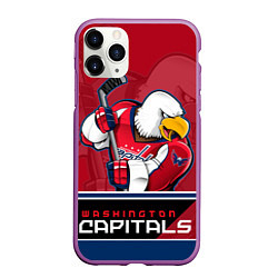 Чехол iPhone 11 Pro матовый Washington Capitals, цвет: 3D-фиолетовый