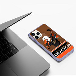 Чехол iPhone 11 Pro матовый Anaheim Ducks, цвет: 3D-светло-сиреневый — фото 2