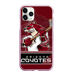 Чехол iPhone 11 Pro матовый Arizona Coyotes, цвет: 3D-розовый