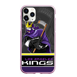 Чехол iPhone 11 Pro матовый Los Angeles Kings, цвет: 3D-розовый