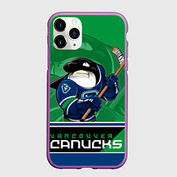 Чехол iPhone 11 Pro матовый Vancouver Canucks, цвет: 3D-фиолетовый
