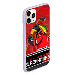 Чехол iPhone 11 Pro матовый Chicago Blackhawks, цвет: 3D-светло-сиреневый — фото 2