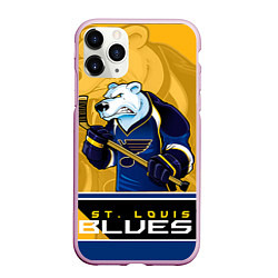 Чехол iPhone 11 Pro матовый St. Louis Blues, цвет: 3D-розовый