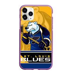 Чехол iPhone 11 Pro матовый St. Louis Blues, цвет: 3D-фиолетовый