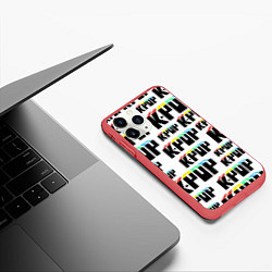 Чехол iPhone 11 Pro матовый K-pop Pattern, цвет: 3D-красный — фото 2