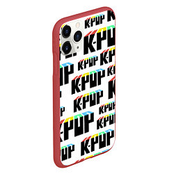 Чехол iPhone 11 Pro матовый K-pop Pattern, цвет: 3D-красный — фото 2