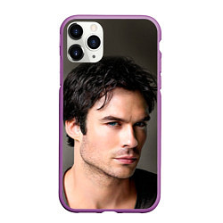 Чехол iPhone 11 Pro матовый Ian Somerhalder, цвет: 3D-фиолетовый