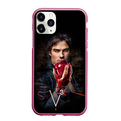 Чехол iPhone 11 Pro матовый Damon Salvatore V3, цвет: 3D-малиновый