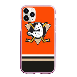 Чехол iPhone 11 Pro матовый Anaheim Ducks, цвет: 3D-розовый