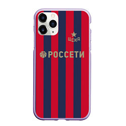 Чехол iPhone 11 Pro матовый ФК ЦСКА: Россети, цвет: 3D-светло-сиреневый