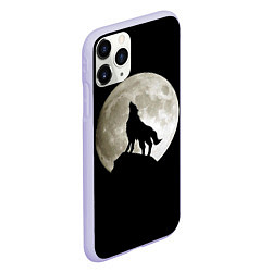 Чехол iPhone 11 Pro матовый Moon Wolf, цвет: 3D-светло-сиреневый — фото 2
