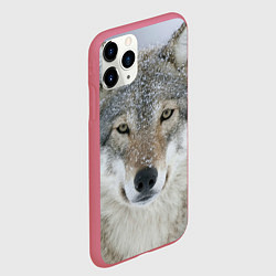 Чехол iPhone 11 Pro матовый Милый волк, цвет: 3D-малиновый — фото 2