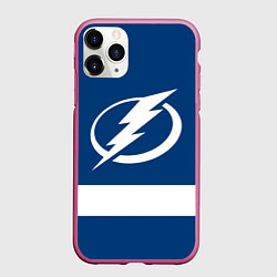 Чехол iPhone 11 Pro матовый Tampa Bay Lightning, цвет: 3D-малиновый